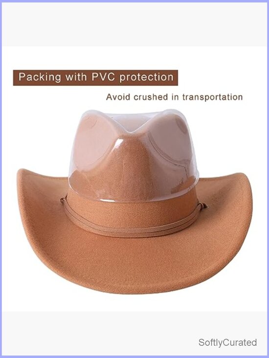Retro Felt Wide Brim Cowboy Hat with Wind Lanyard main image 6